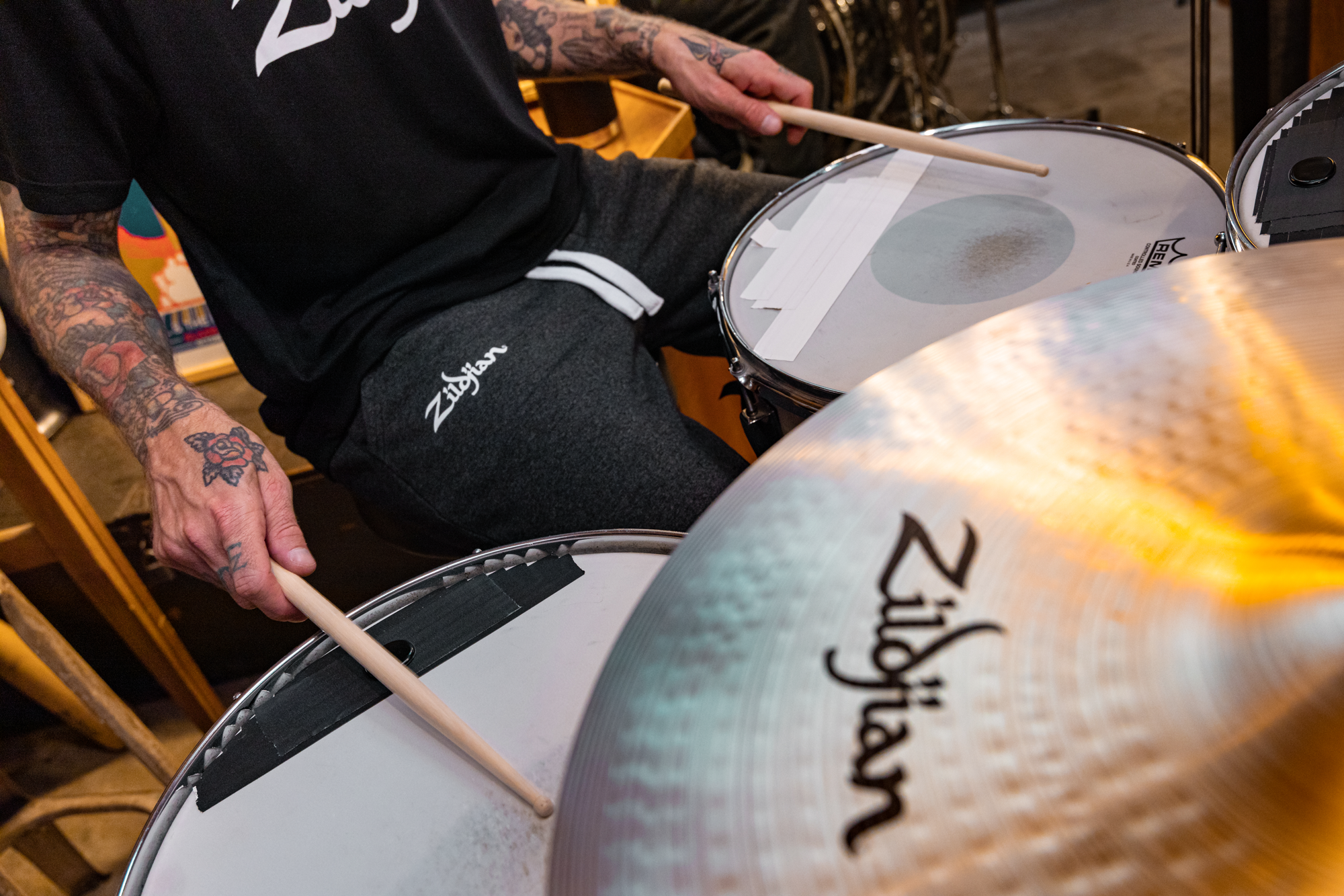Zildjian Fleece-Jogginghose in Grau - M
