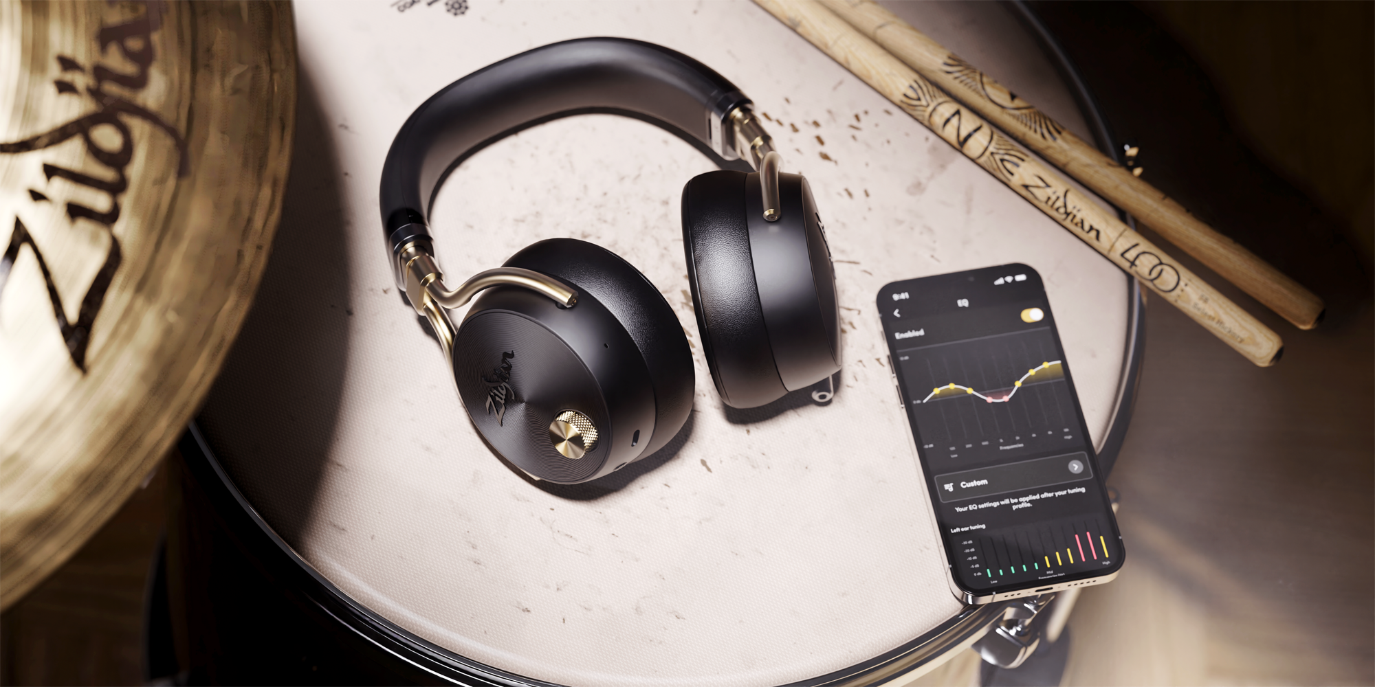 Zildjian ALCHEM-E Perfect Tune Over Ear Headphones in Black