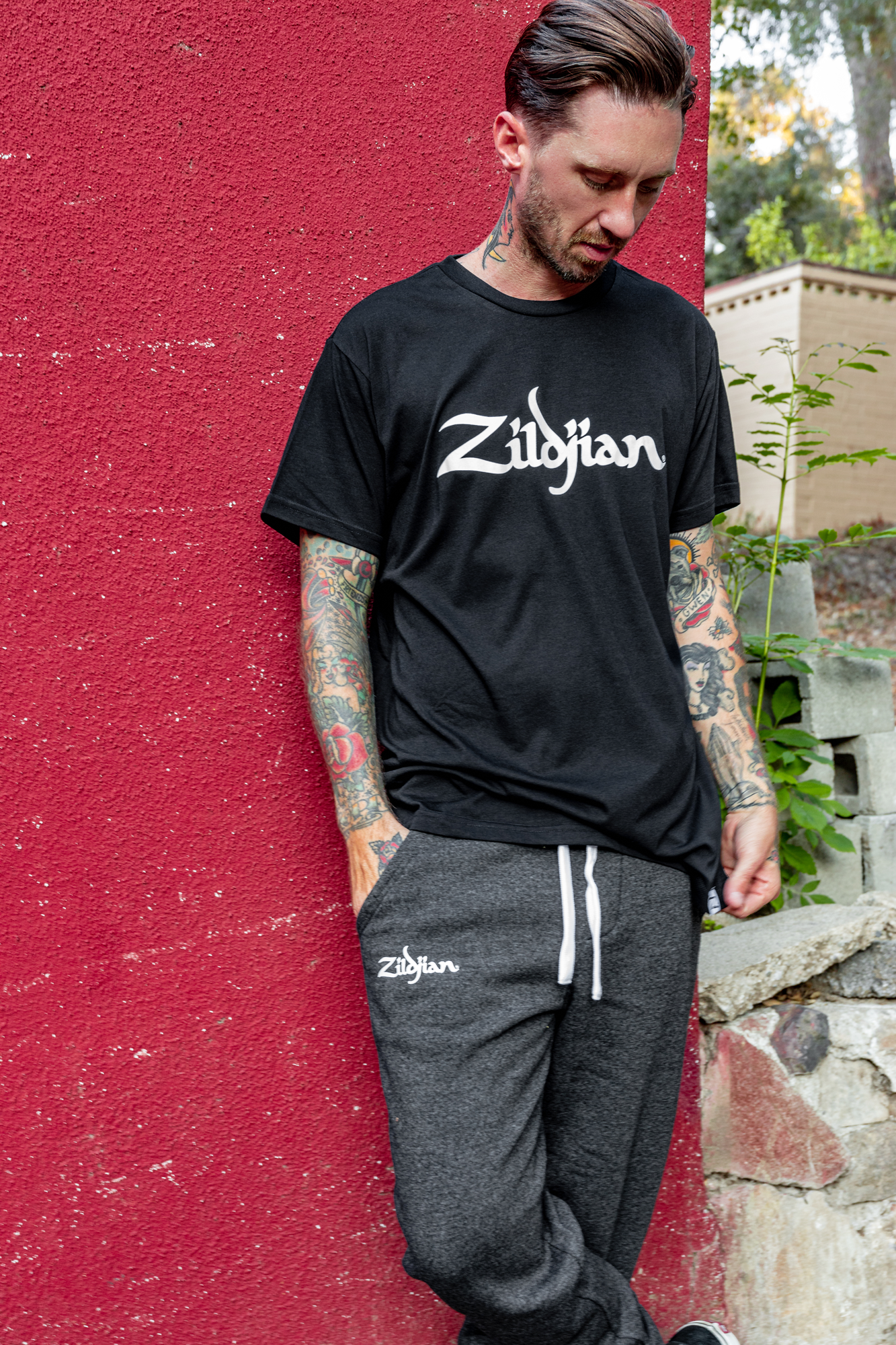 Zildjian Fleece-Jogginghose in Grau - XS